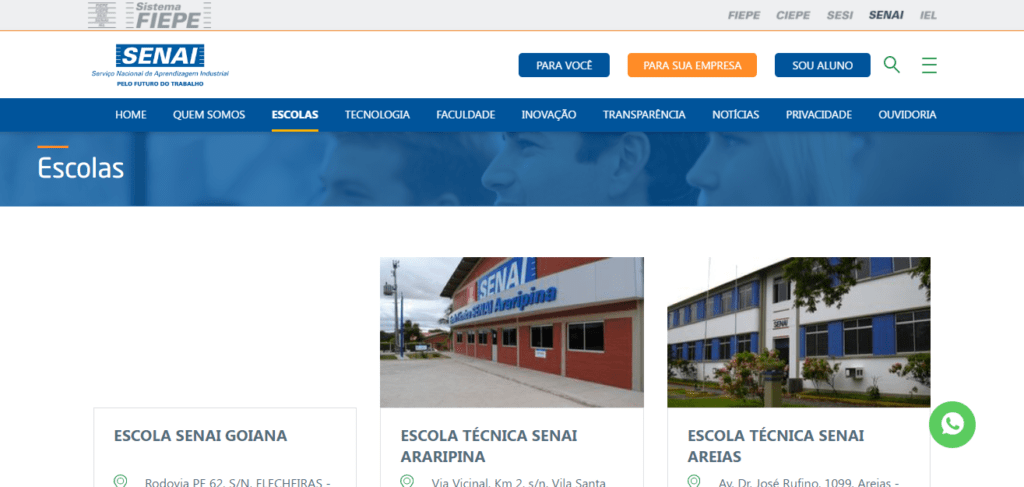 Site Oficial do SENAI