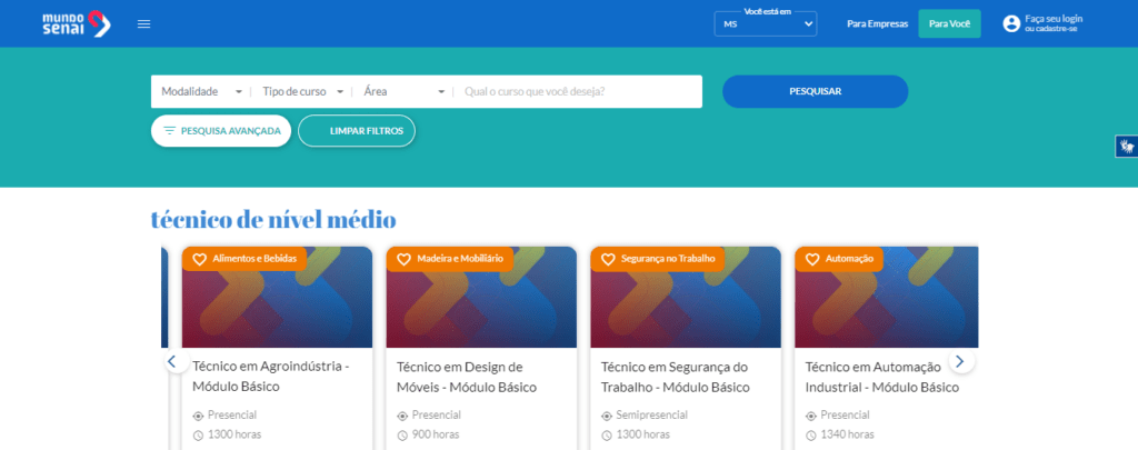 Portal Oficial do SENAI Campo Grande